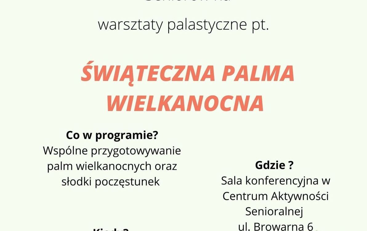 Zdjęcie do Warsztaty Plastyczne dla Senior&oacute;w 07.04.2022r.