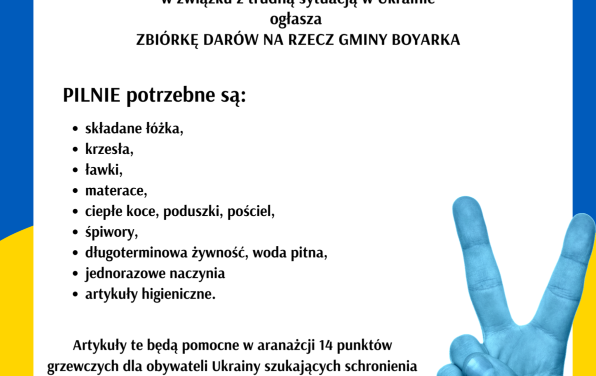 Zdjęcie do Zbi&oacute;rka dar&oacute;w dla Ukrainy