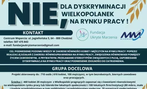 Zdjęcie do Nie dla dyskryminacji Wielkopolanek na rynku pracy!
